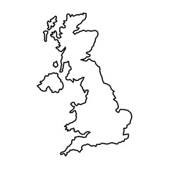 United Kingdom Country Outline Map Vector