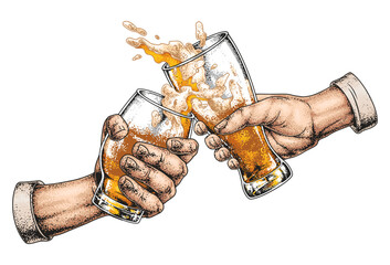 Cheers with craft beer in joyful celebration