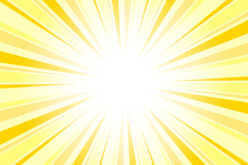 Sunburst Background. Summer Backdrop. Radius Cartoon Pattern Abstract Background. Cyber Yellow Rays Vector Illustration.