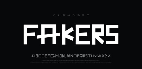 Modern Technology Sport Alphabet Logo Font – Bold Typeface Design for Abstract, Digital, Fashion, and Futuristic Logos, urban style. vector illustration