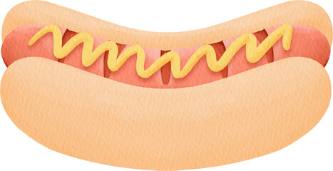 watercolor hotdog