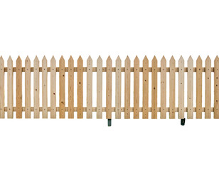 A classic wooden picket fence stands as a charming boundary, showcasing natural timber textures.