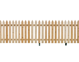 A classic wooden picket fence stands as a charming boundary, showcasing natural timber textures.