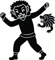 vector illustration of a cartoon zombie