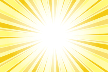 Sunburst Background. Summer Backdrop. Radius Cartoon Pattern Abstract Background. Jonquil Yellow Rays Vector Illustration.