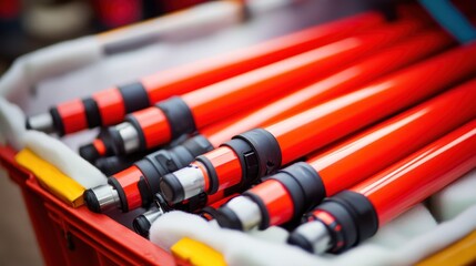 Bright Orange Tools in Storage Container with Soft Inner Lining