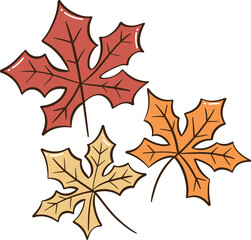 Autumn Leaves Set Hand Drawn Fall Foliage Collection