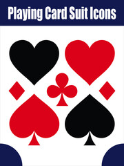 Playing Card Suit Icons Vector Illustration