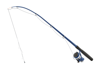 Fishing rod on transparent background. 3D illustration