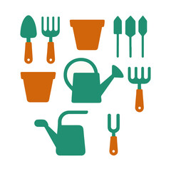 set of gardening tools. vector illustration