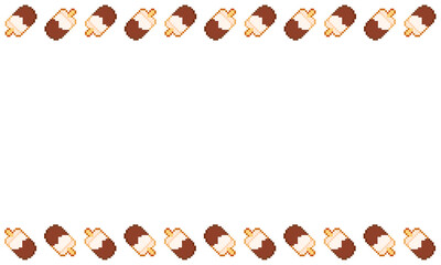 Pixel Art Chocolate Vanilla Popsicle Frame Set for Summer Packaging, Digital Design, Social Media, and Cute Retro Decoration
