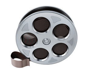 Film reel isolated on transparent background. 3D illustration
