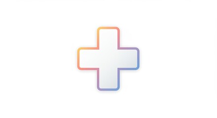 Modern gradient plus sign icon with rounded corners on a clean white background