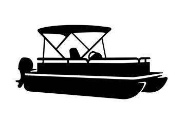 pontoon boats. vector illustration