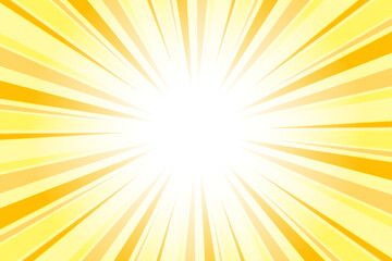 Sunburst Background. Summer Backdrop. Radius Cartoon Pattern Abstract Background. Mango Yellow Rays Vector Illustration.