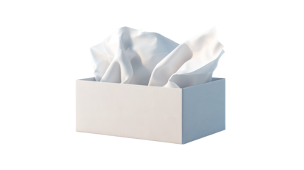 The silent witness to countless sniffles a box of tissues stands ready for comfort on a clean on transparent background
