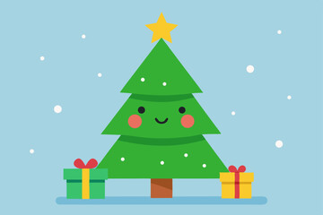 Fototapeta premium christmas tree and gifts