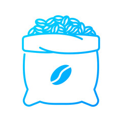 Beans sack icon. coffee, bag, storage, burlap, harvest, organic, container. Vector Icon Illustration