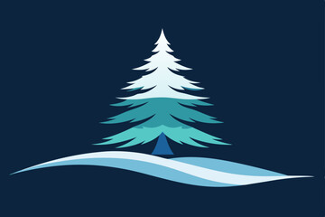 Obraz premium christmas tree with snow