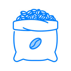Beans sack icon. coffee, bag, storage, burlap, harvest, organic, container. Vector Icon Illustration