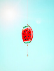 Obraz premium スイカ模様の風鈴