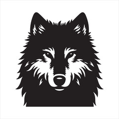 Elegant Black Wolf Silhouette Design - Modern Minimalist Animal Art for Digital and Print