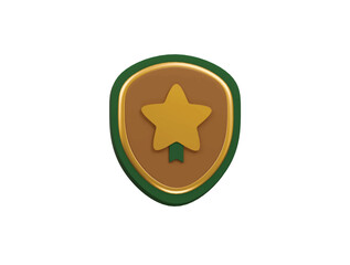 military badge icon 3d illustration render