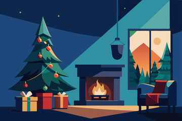 Obraz premium christmas tree with presents