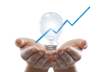 Bright idea, growth, and success concept