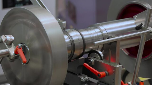 The turbine of the high pressure pump is tested on the test bench after repair