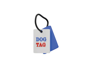 dog tag icon 3d illustration render
