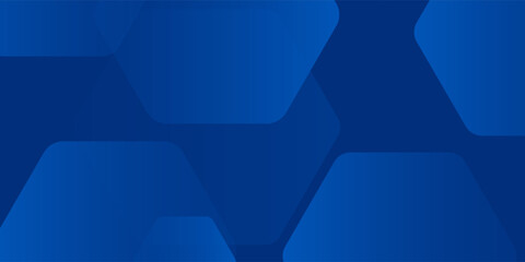 Modern abstract blue background with glowing geometric lines. Blue gradient hexagon shape design. Futuristic modern