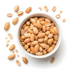 Bowl of Roasted and Salted Peanuts, Delicious Crunchy Snack

