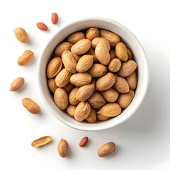 Bowl of Roasted and Salted Peanuts, Delicious Crunchy Snack

