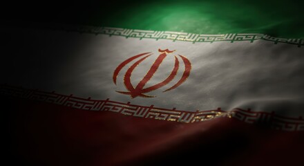 The Majestic Flag of Iran Symbolizing National Pride and Cultural Heritage Waving in Dramatic Light