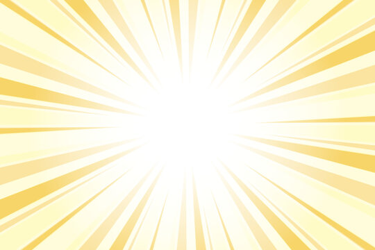 Sunburst Background. Summer Backdrop. Radius Cartoon Pattern Abstract Background. Orange-Crayola Yellow Rays Vector Illustration.