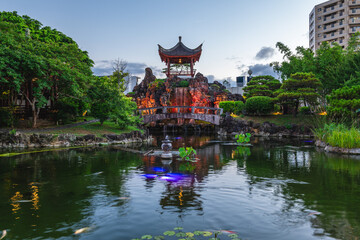 Fukushuen, a traditional Chinese garden in the Kume area of Naha, Okinawa, Japan