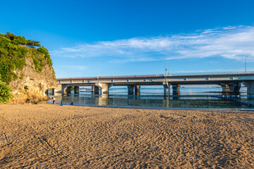 Naminoue Beach, the only beach in Naha city, Okinawa, Japan