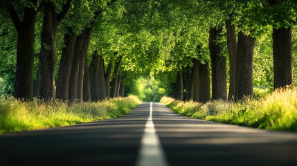 Obraz premium photorealistic trees on road
