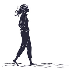 Girl\woman single silhouette icon