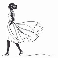 Girl\woman single silhouette icon