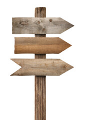 close up of a wooden sign on white background