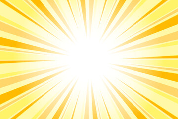 Sunburst Background. Summer Backdrop. Radius Cartoon Pattern Abstract Background. Selective Yellow Rays Vector Illustration.