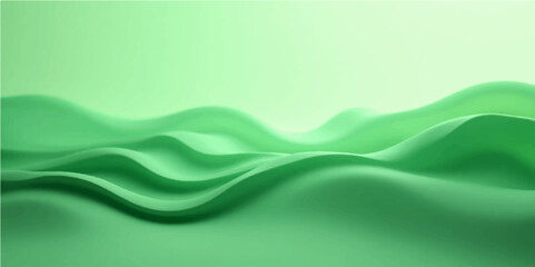 Vivid green abstract wave background with soft texture and flowing organic movement