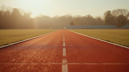 Sunrise on the Racetrack: Golden sunlight kisses the vibrant lanes of an empty racetrack, evoking a sense of anticipation and limitless potential.