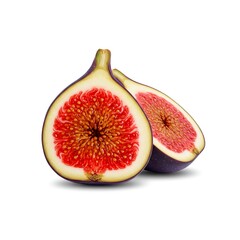 Sliced Open Fresh Fig Fruit Showing the Edible Seeds Inside