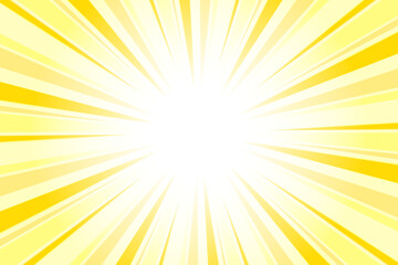 Sunburst Background. Summer Backdrop. Radius Cartoon Pattern Abstract Background. Sunflower Yellow Rays Vector Illustration.