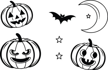 Halloween Pumpkin with Bats Illustration for Spooky Designs. High Quality Halloween Pumpkin with Bats for Seasonal Projects. Scary Halloween Pumpkin with Bats Artwork for Digital and Print
