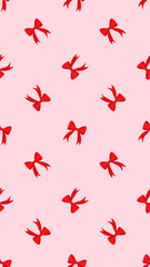 Red Ribbon Seamless Pattern Vector Illustration
