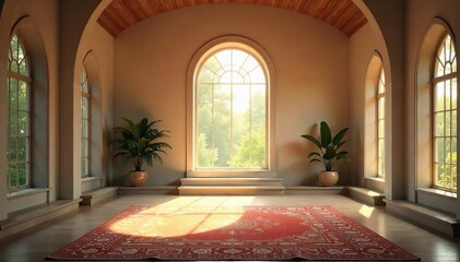 Serene Indoor Prayer Space Soft Light Illuminates Tranquil Scene of Peace and Meditation, Perfect for Spirituality, Faith, and Reflection